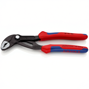 Alicates para bomba de agua Knipex Cobra 87 02 180 con bloqueo automático para tuberías y tuercas - Product Image 1