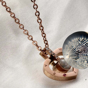 Collar de Acero Inoxidable con Proyección de 100 Idiomas Te Amo - Product Image 1