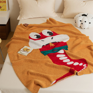2024 nouvelle vente directe d'usine OEKO-TEX bébé-ami carton mignon <span class=keywords><strong>serpent</strong></span> doux chaud polyester mélange tricoté jeter couverture YWY - Product Image 2