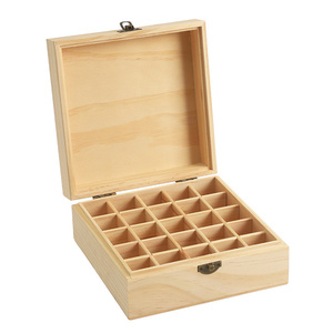 Moderne herbruikbare aanpasbare essentiële oliën opbergdoos met houten compartimenten, draagbare reistas & organizer - Product Image 2
