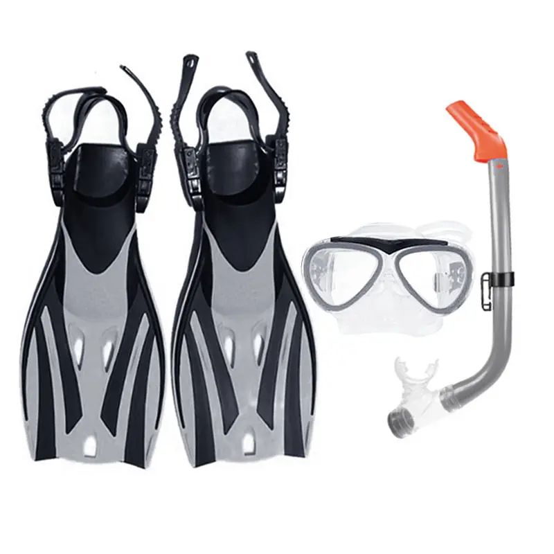Wholesale Snorkeling Supplies Kids Tempered Glass Diving Mask and Snorkeling Set with Fins