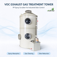 Tour de pulvérisation en PP à forte absorption de gaz, épurateur humide pour le traitement des gaz d'échappement pollués en atelier