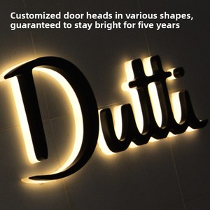 Letrero Luminoso para Puerta con Letras de Cristal y Metal Retroiluminadas con Luz LED, Utilizado para Iluminación Personalizada de Imágenes y Texto - Product Image 3