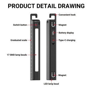 BaiFeng <b>Working</b> <b>Light</b> <b>Led</b> Rechargeable Battery Black Portable With Scale And Power Indicator For Outdoor Use - Product Image 4