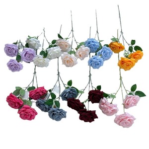 Rosas de Seda Artificiales, Tallo Individual, Decoración de Bodas, Estilo Coreano, Arreglo Floral Multicolor - Product Image 1
