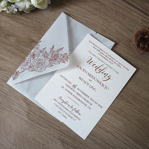 Cartes d'invitation de <span class=keywords><strong>mariage</strong></span> élégantes et luxueuses découpées au laser, estampage à la chaleur, enveloppes <span class=keywords><strong>en</strong></span> papier kraft, nouvelle collection - Product Image 5