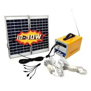 12V 10W 20W 30Wソーラーパネル照明または電話充電器ミニソーラーエネルギーシステム5Vusb屋外用