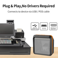 Escáneres de Códigos QR Manos Libres JINGXIN, USB HID, Puerto Serie Virtual USB HID, Escáneres de Códigos de Barras 2D con Cable para Punto de Venta, Escritorio, Supermercado