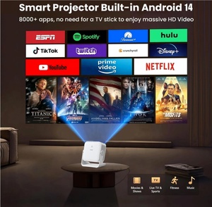 Proyector Portátil con Sistema Android 14, Enfoque Automático, Keystone, LCD Full HD Nativo 1080P, WiFi 6 Dual, LED, <span class=keywords><strong>Cine</strong></span> <span class=keywords><strong>en</strong></span> Casa, 450ANSI Lúmenes - Product Image 3