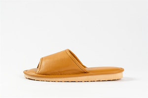 Customized <b>Cheap</b> Leather Soft Flat <b>Slippers</b> Women Home Orange <b>Slippers</b> - Product Image 2