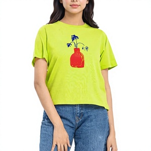 Camiseta Premium Personalizada para Mujer, Camiseta Gráfica de Algodón Jersey, Manga Corta, Ropa Casual, Fabricante, Mayorista, Proveedor de Fábrica - Product Image 1