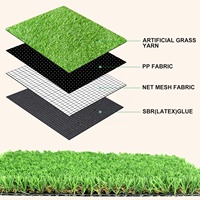 Gazon artificiel en gros, gazon synthétique 0,8 pouce, gazon artificiel réaliste pour l'intérieur et l'extérieur, tapis en gazon artificiel pour la décoration du jardin