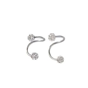 Vis hypoallergénique strass boule Piercing S spirale haltère boucle d'oreille Cartilage hélice boucles d'oreilles bijoux cadeau pour les femmes - Product Image 3