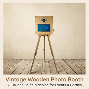 Nouvelle borne <span class=keywords><strong>photo</strong></span> vintage 2026 avec écran tactile de 15,6 pouces, impression <span class=keywords><strong>instantanée</strong></span>, en bois et métal, compatible avec les smartphones et les iPad - Product Image 2