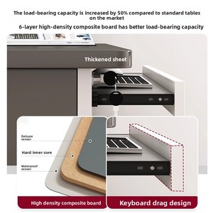 Muebles DE OFICINA DE MADERA Escritorio de computadora con cajones Escritorio moderno simple Puede ser mesa de computadora de tamaño personalizable - Product Image 5