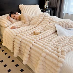 Mantas de franela gruesas tejidas al por mayor de fábrica, nuevo diseño elástico para sofá, estudiante, oficina, siesta, comodidad transfronteriza - Product Image 3