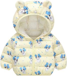 Chaqueta de algodón para niños y niñas de nuevo estilo para niños pequeños, abrigo de oreja cálido con capucha ligero para invierno para niños y bebés - Product Image 6