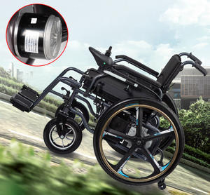 Sedia a Rotelle Elettrica Pieghevole Leggera in Lega di Alluminio Batteria al Litio Motore 350W*2 Certificata CE per Anziani e Disabili Intelligente - Product Image 4