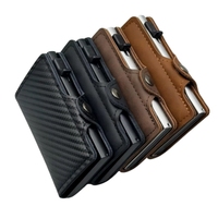 Dompet Pria Kulit PU Tipis Anti RFID Super Factory Luxury, Pelindung Kartu Kredit