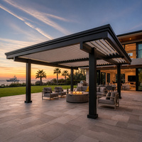 Système de pergola à lames orientables réglables, imperméable, structure d'ombrage extérieure, pergola à lames en aluminium pour usage commercial
