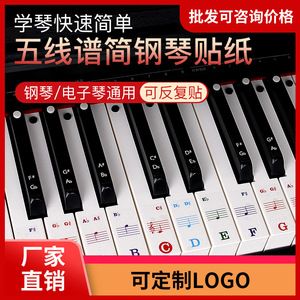 Piano Keyboard Stickers 88 61 54 <b>Keys</b> Universal With Note <b>Labels</b> For Electronic Piano <b>Key</b> Cover - Product Image 5