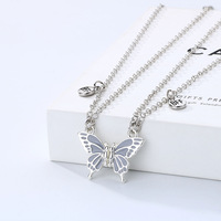 Collier d'amitié 2026, collier papillon pour amies, nouveau collier deux pièces, accessoires de mode, cadeau