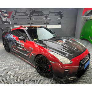 Nuevo Parachoques Delantero de Fibra de Carbono para Nissan GT-R 2009-2015, con Cubierta de Motor Atornillable y Protección Transparente, Color Negro - Product Image 3