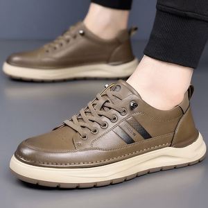 รองเท้าโลฟเฟอร์แบบสวมสำหรับผู้ชาย ฤดูใบไม้ผลิ/ฤดูร้อน ปี 2026 หน้าผ้า PU พื้นรองเท้ากลางทำจากยาง พื้นรองเท้าด้านนอกกันลื่น ระบายอากาศได้ดี น้ำหนักเบา - Product Image 1