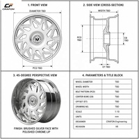 Jantes en alliage d'aluminium forgé CF 120 mm PCD 20 pouces à profil profond, compatibles avec les jantes Chevy Caprice Jeep