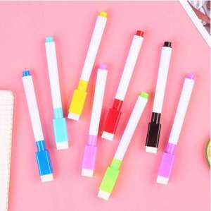 Marqueur effaçable à sec personnalisé Bonvada, encre réutilisable, multicolore, petit format, marqueur pour tableau blanc standard avec gomme - Product Image 3