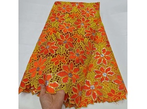 <span class=keywords><strong>Tela</strong></span> <span class=keywords><strong>de</strong></span> Encaje Guipur con Lentejuelas Florales para Vestidos <span class=keywords><strong>de</strong></span> Mujer Africana, Precio <span class=keywords><strong>de</strong></span> Mayoreo en Oferta - Product Image 5