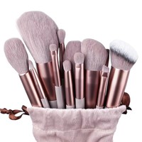 Vente en gros, best-seller, logo personnalisé, ensemble de 13 pinceaux de maquillage pour poudre illuminatrice et blush, utilisation originale pour les yeux, avec sac échantillon