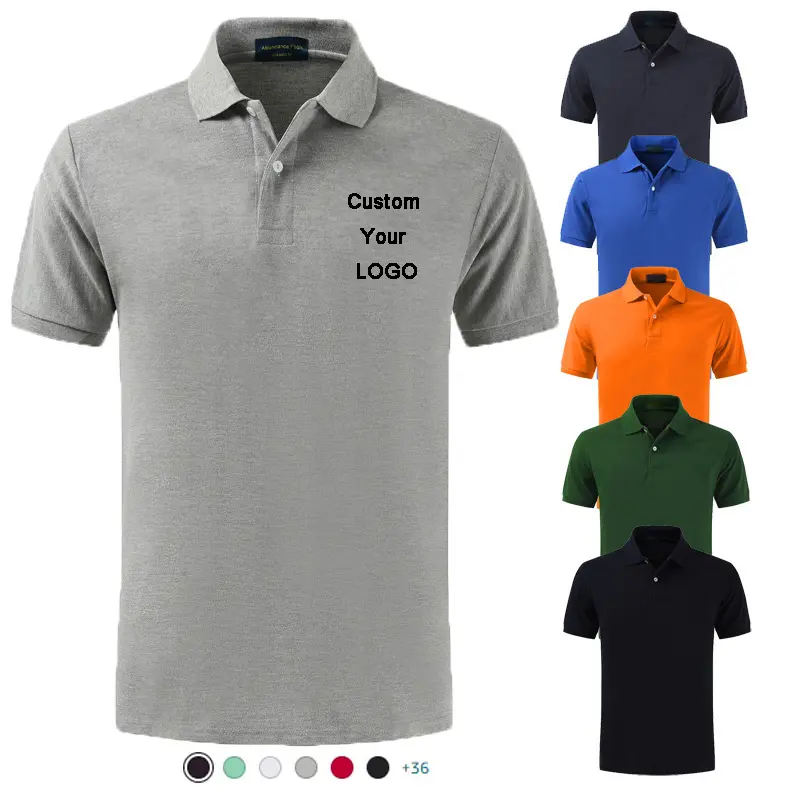 Custom Embroidered printing Logo 100% cotton or polyester mens Golf camisa high quality business uniform Solid Color Polo Shirt