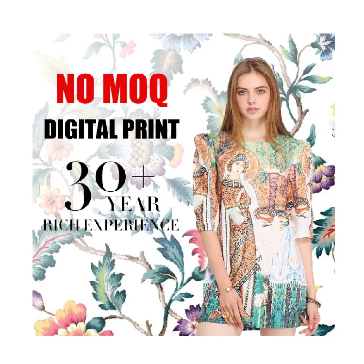 Wholesale Custom Design 100% Cotton Light Weight Soft Knit Floral Digital Print Fabric For Women Dress