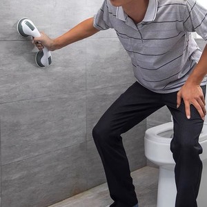 Barre d'appui de salle de bain Cherish en plastique blanc antidérapante avec ventouse pour personnes âgées dans la douche - Product Image 4