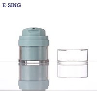 Pot à double paroi sans air, transparent à l'extérieur, coloré à l'intérieur, conteneur sous vide pour crème, pompe 0,5 cc