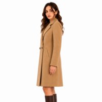 Abrigo de lana para mujer, forrado de vellón, estilo Peacoat, casual, con solapa de muesca, abotonadura sencilla, bolsillo canguro, cálido para invierno, OEM personalizado