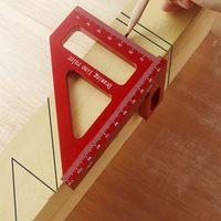 Règle de mesure 3D multi-angles, rapporteur carré pour le travail du bois en alliage d'aluminium à 45/90 degrés, règle de dessin