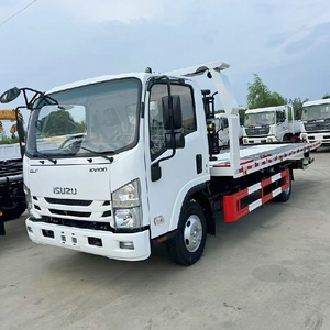 ISUZU KV100 <b>Flatbed</b> Tow <b>Truck</b> Wrecker Road Sliding Diesel 4Ton Euro 3 Engine Road Recovery Vehicle - Product Image 2