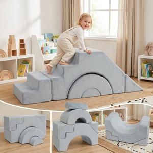 Canapé de jeu modulaire moderne en mousse pour enfants, ensemble de blocs d'escalade pour tout-petits, idéal pour le salon, mobilier pour enfants - Product Image 1