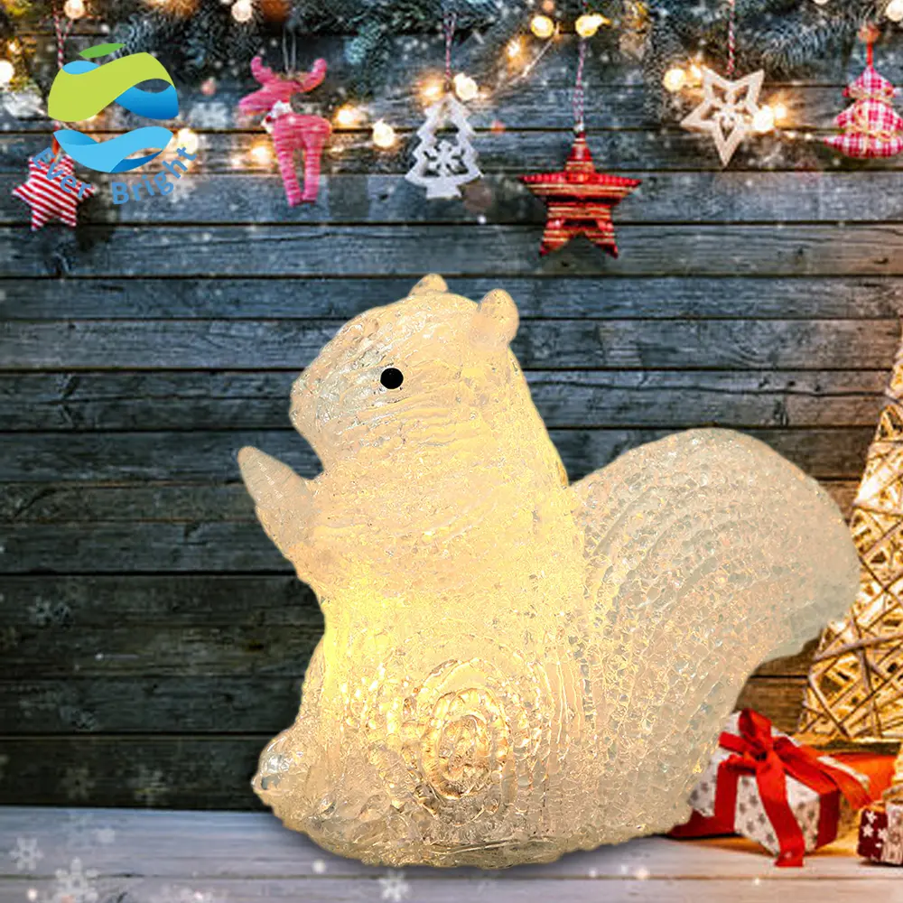 Hot Sales Light Up Led Squirrel Decorative Holiday 2022 Battery Indoor Christmas Decorations Motif Lights
