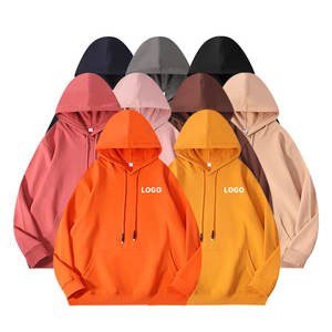 Sweater Hoodie Polos Berkualitas Tinggi dengan Logo Custom, Model Oversize Drop Shoulder, Bahan Fleece, Unisex untuk Pria - Product Image 2