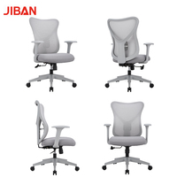 Chaise de bureau ergonomique en maille avec design moderne, pivotante, hauteur réglable, base en acier, chaise élévatrice pour la maison/le bureau