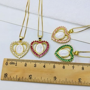 สร้อยคอแฟชั่นสำหรับผู้หญิงและผู้ชาย ชุบทอง 18K ทำจากทองเหลืองและทองแดง ประดับจี้พระแม่มารี เหมาะสำหรับวันเกิด - Product Image 6
