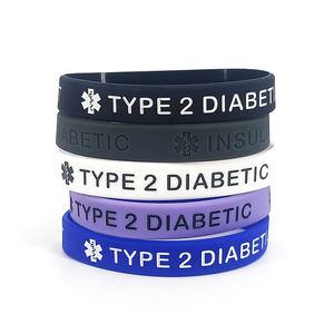 Braccialetto di Allerta Medica Personalizzato Tipo Uno 1 <span class=keywords><strong>2</strong></span> Diabete in Silicone Personalizzabile - Product Image 3