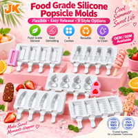 Moule à glaces en silicone Jinke à 4 cavités, facile à démouler, pour la fabrication maison d'été, avec bâtonnets en bois, qualité alimentaire sans BPA