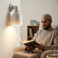 Lampu Speaker Al-Quran Profesional yang Dapat Dipasang di Dinding dengan 5 Peringatan Azan, Aplikasi & BT, Rekaman Al-Quran Lengkap, Mudah Digunakan di Rumah & Kantor