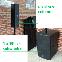Haut-parleur colonne Hzaudio LL6 en néodyme 480W stéréo pleine gamme 4 pouces avec subwoofer 15 pouces, enceinte en bois écologique pour home cinéma