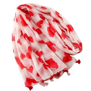 <b>Sweet</b> <b>Heart</b> Printed Scarf with Tassel Scarf for <b>Sweet</b> Girls Suitable for Commuting Sun Protection Air Conditioning Shawl - Product Image 3