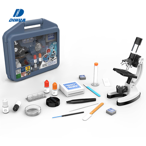 Microscopio de Ciencia para Niños, Kit de Metal con caja de transporte, 100x-1200x, 28 Uds. - Product Image 1